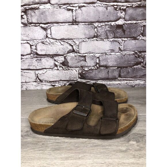 Birkenstock Arizona Mocha Brown Suede Leather Slides Sandals Women Sz 39EU/8.5M - Picture 3 of 16